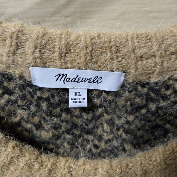 Madewell Alpaca Merino Wool Blend Leopard Print Crewneck Pullover Size: XL - Picture 4 of 6
